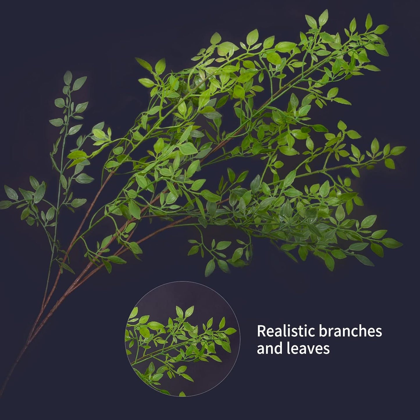 Artificial Plants,4Pcs 43.3" Green Nandina Faux Branches for Vase,Artificial Plants for Shop Garden Office Home Décor (4, Green Nandian)