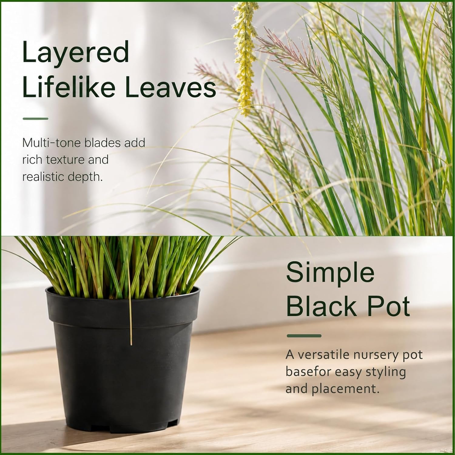 4FT Artificial Reed Grass , Artificial Tall Grass Plants Outdoor Indoor ,Fake Plants & Flowers in Pot-Housewarming Gifts for Living Room Office Bedroom Decor