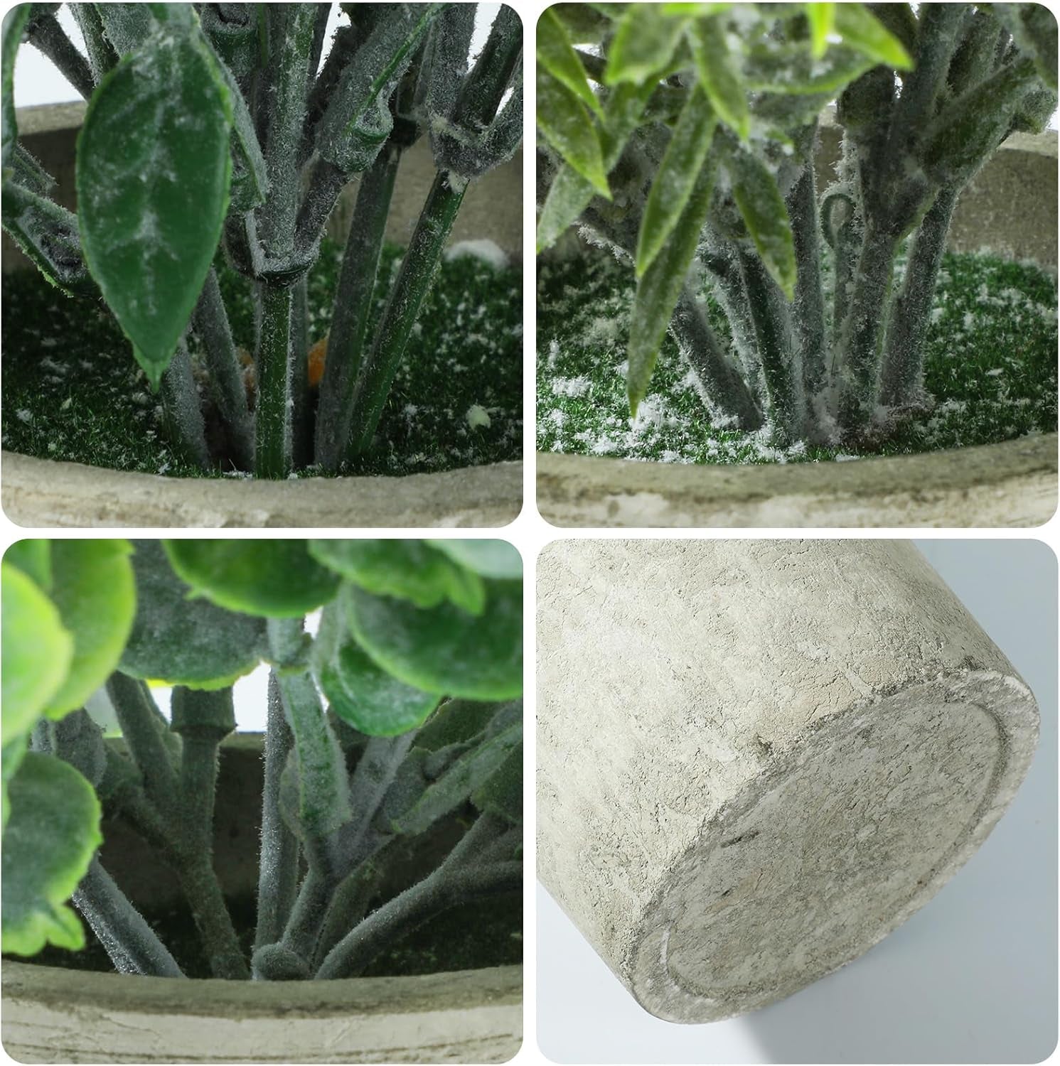 3 Pack Life-Like Potted Fake Plant, Artificial Plants Indoor, Artificial Frost-Hung Green Plants，No Need for Maintenance，Suitable for Desktop or Shelf Decoration in Homes and Offices