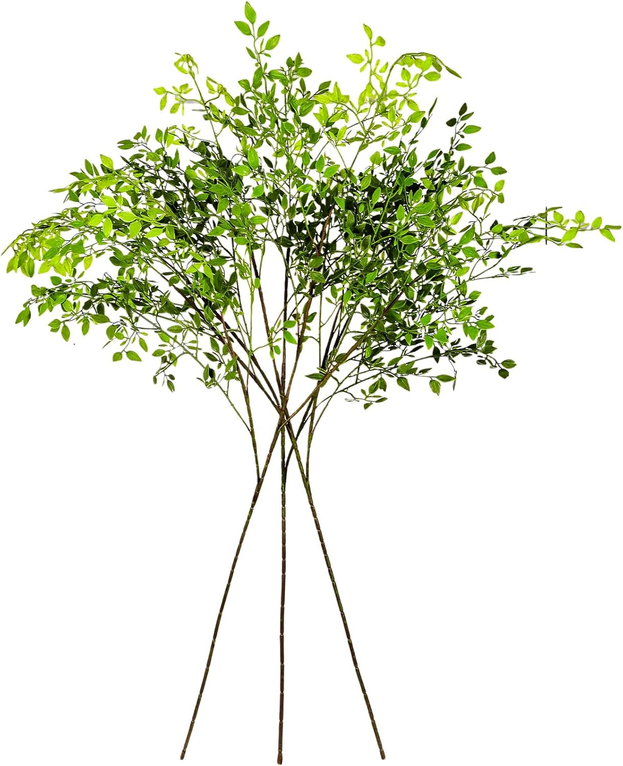 Artificial Branches Artificial Plants 3PCS 43.3 Inch Green Nandina Artificial Plants for Wedding Shop Garden Office Home Décor Greenery Stems for Vase