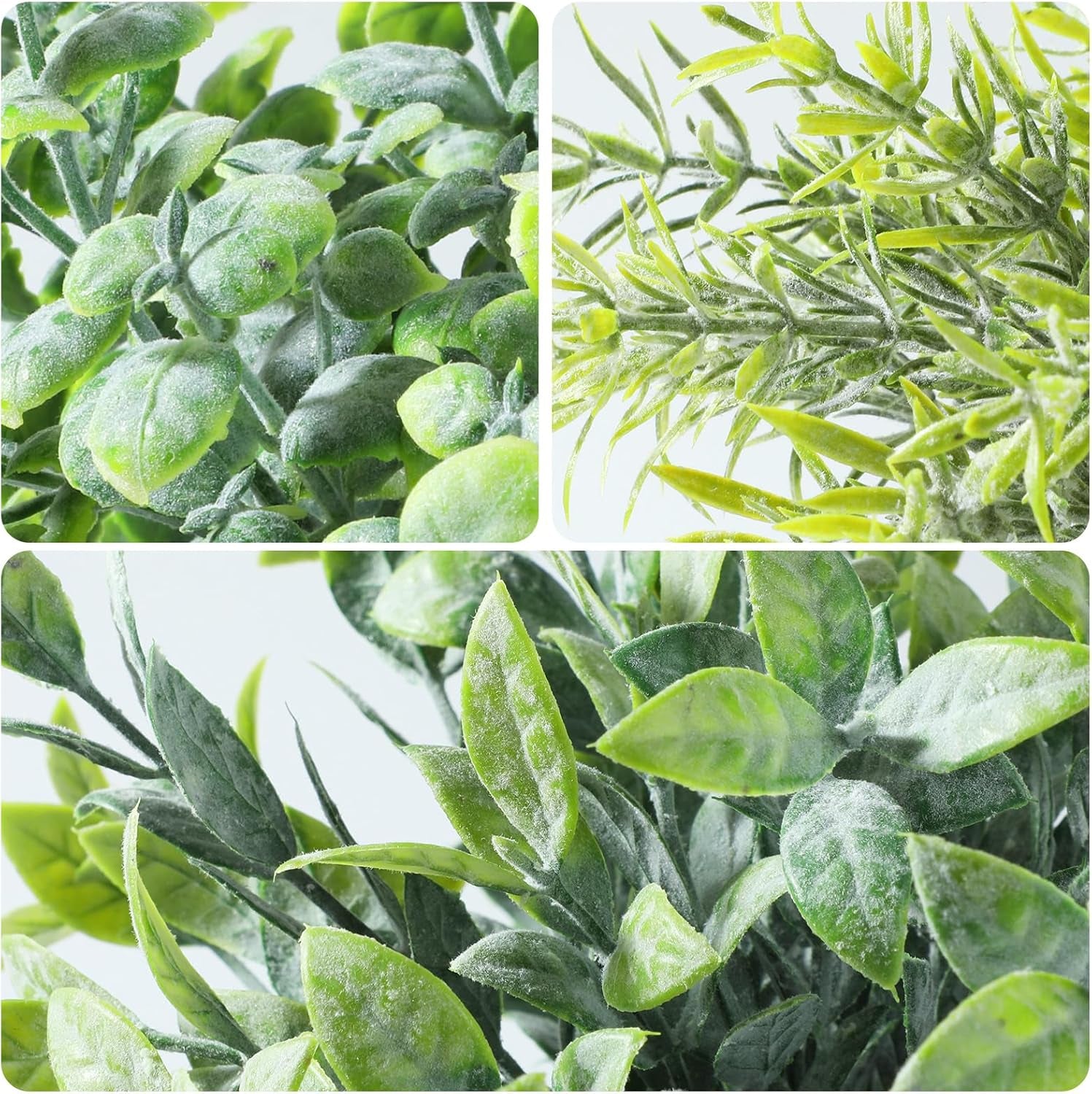 3 Pack Life-Like Potted Fake Plant, Artificial Plants Indoor, Artificial Frost-Hung Green Plants，No Need for Maintenance，Suitable for Desktop or Shelf Decoration in Homes and Offices