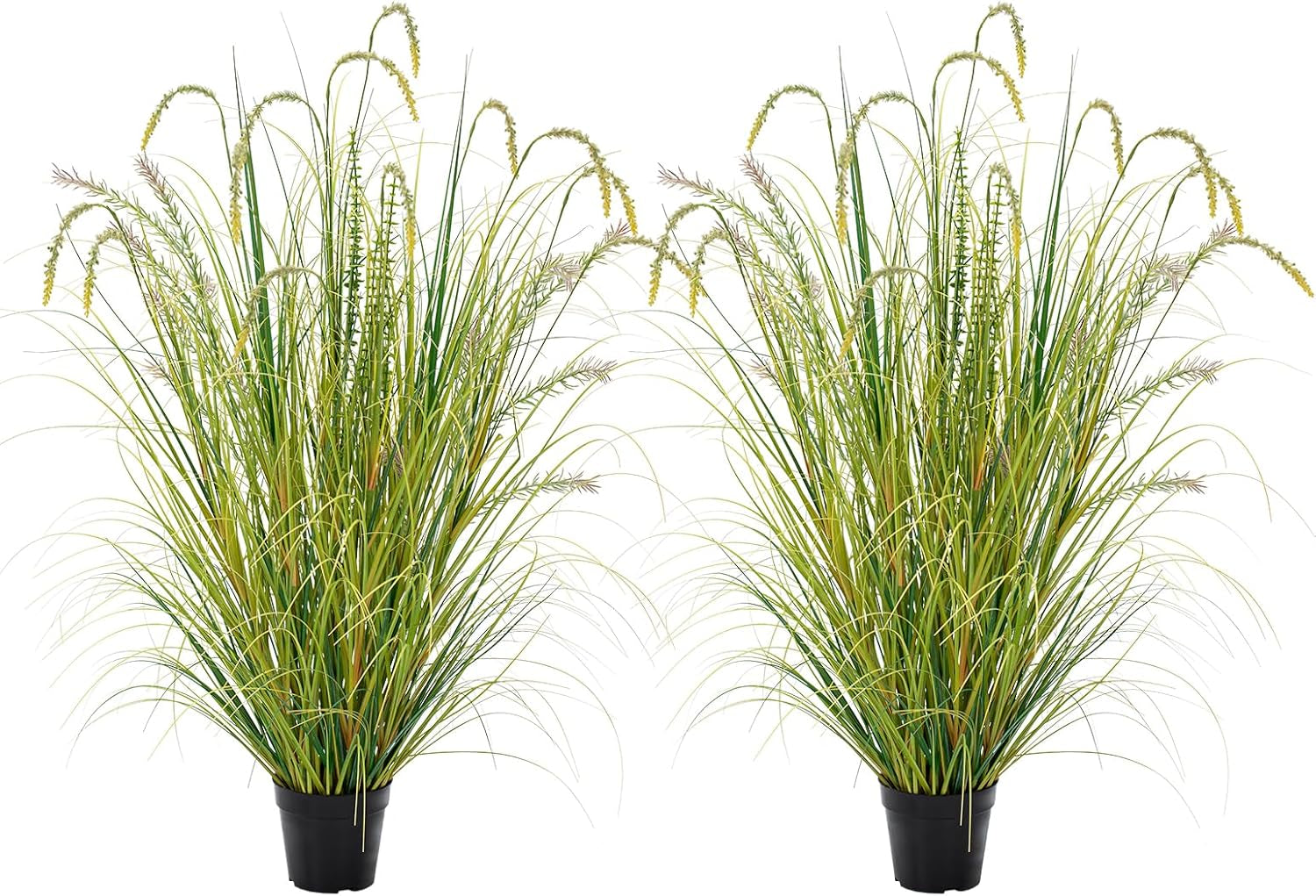 4FT Artificial Reed Grass ,2 Pack Artificial Tall Grass Plants Outdoor Indoor ,Fake Plants & Flowers in Pot-Housewarming Gifts for Living Room Office Bedroom Decor
