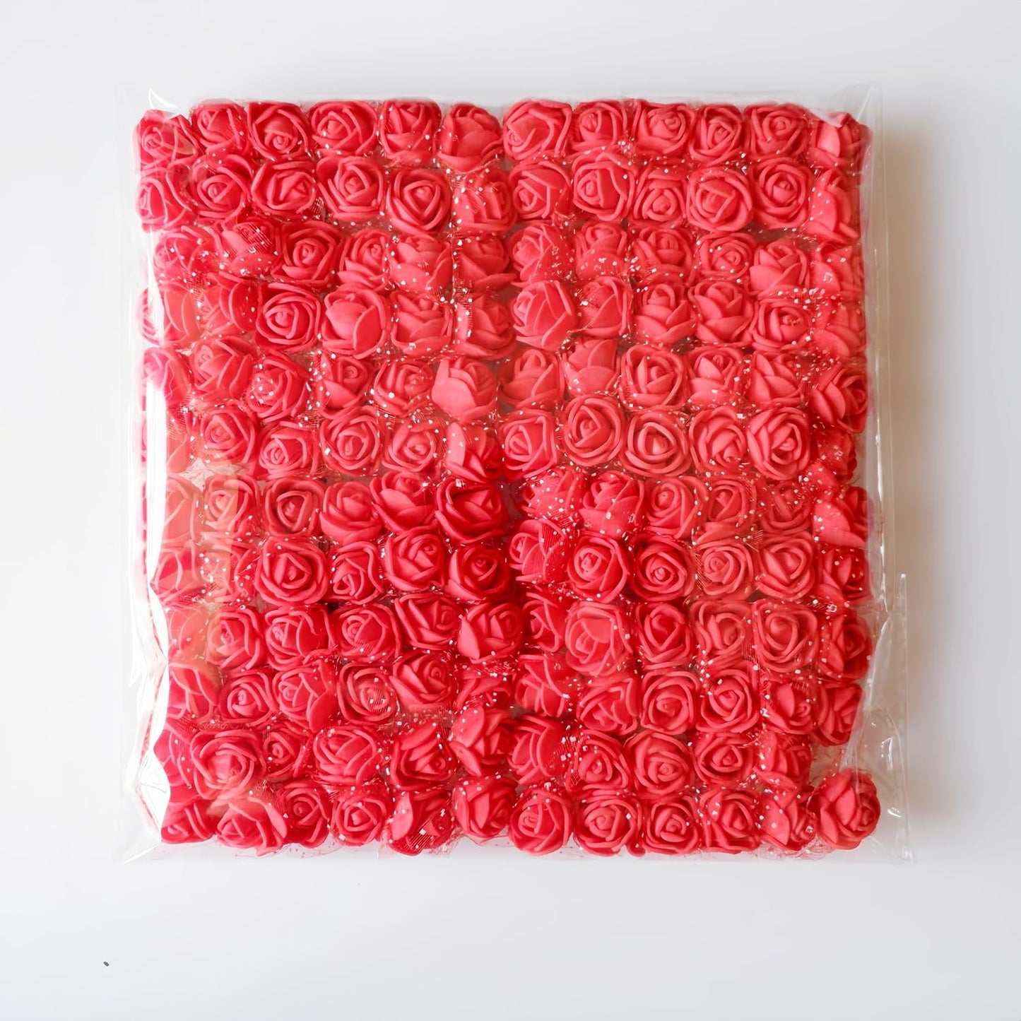 Mini Foam Roses Artificial Flowers Bulk, Foam Small Flowers Heads for Crafts, Fake Roses for Decoration, Tiny Flowers (Red)