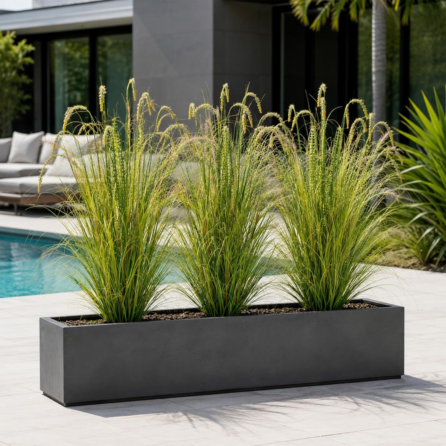 4FT Artificial Reed Grass , Artificial Tall Grass Plants Outdoor Indoor ,Fake Plants & Flowers in Pot-Housewarming Gifts for Living Room Office Bedroom Decor