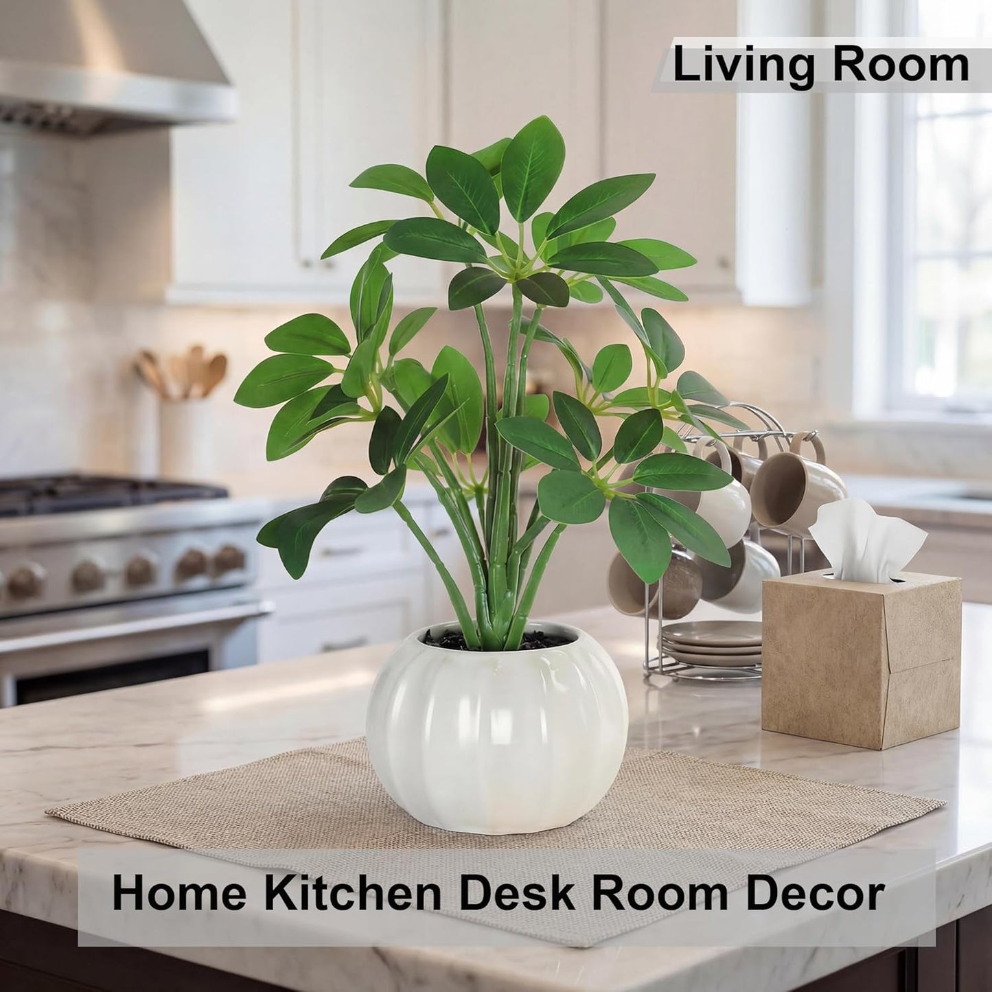 9.1'' Fake Plants Artificial Plants Faux Plants Indoor for Bathroom Farmhouse Living Room Home House Decor