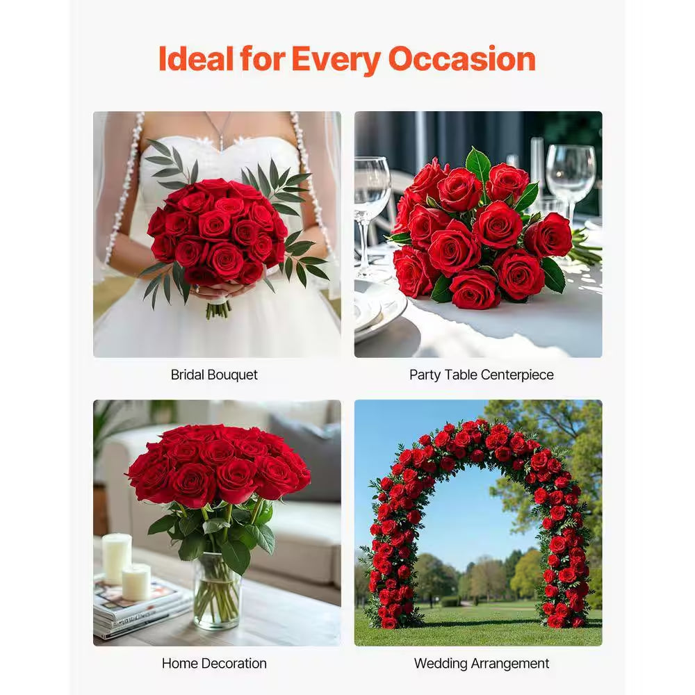 Artificial Flowers, 20 In., Red, for Outdoor Indoor, Artificial Rose Flower, 500 Pcs Real Looking Foam Fake Roses Bulk