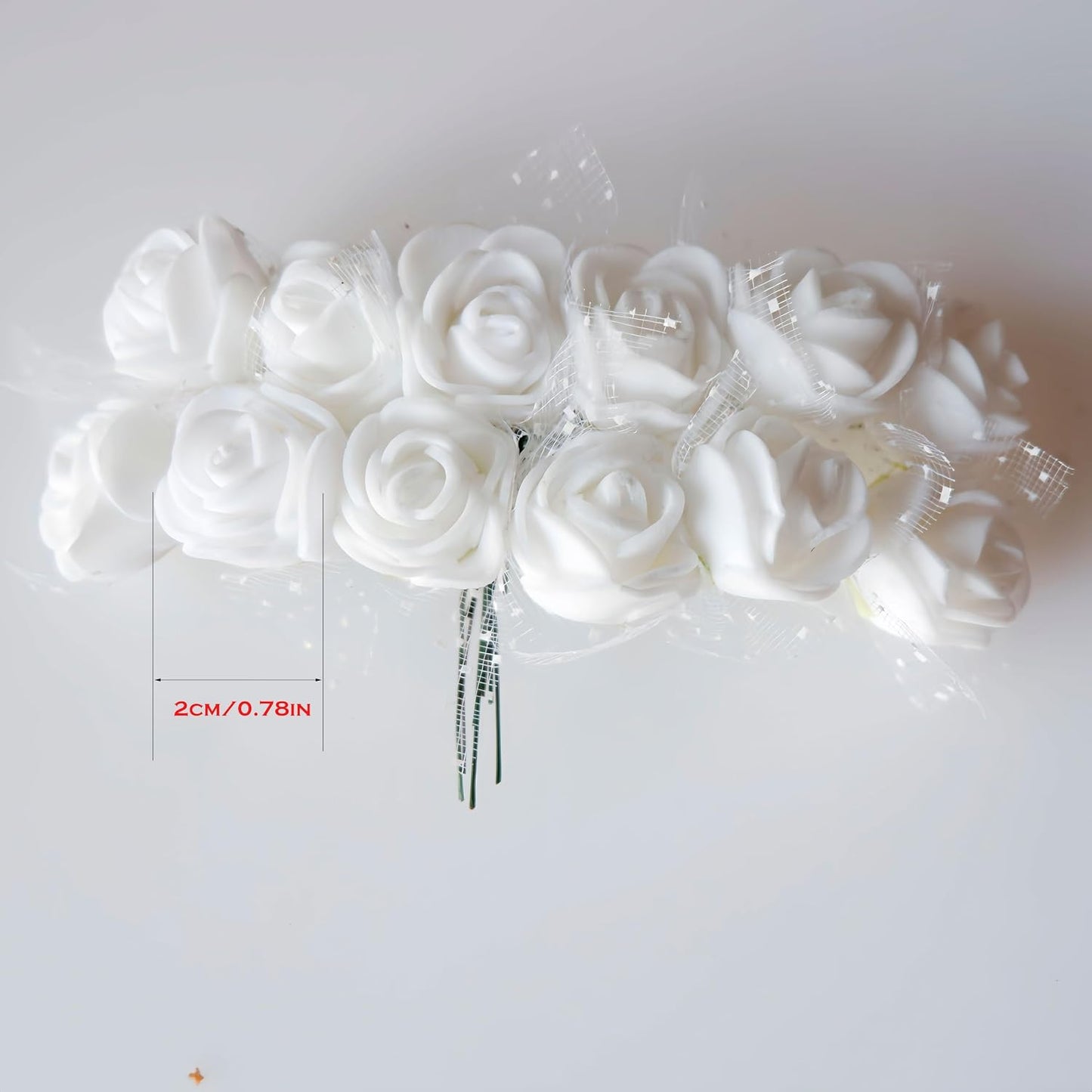 Mini Foam Roses Artificial Flowers Bulk, Foam Small Flowers Heads for Crafts, Fake Roses for Decoration, Tiny Flowers (Red)