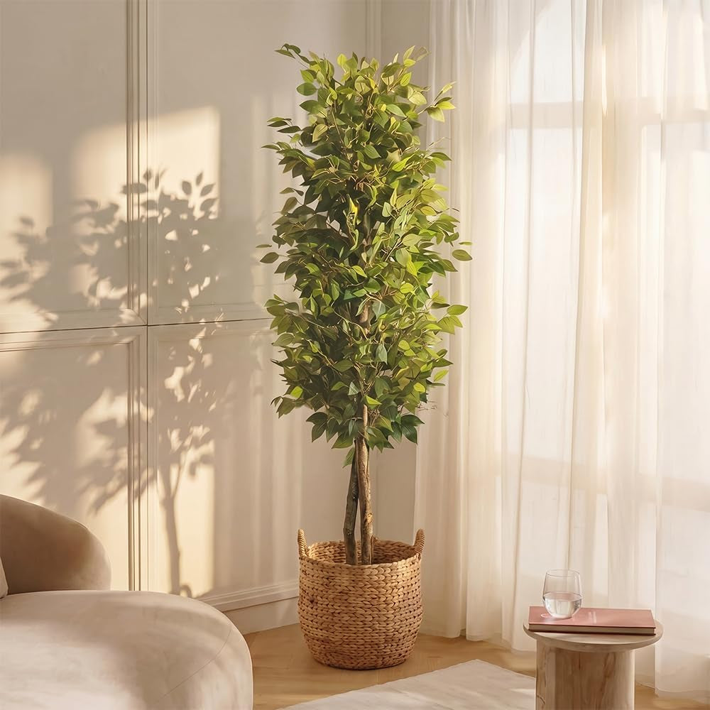 | Ficus 6 FT | Decorative Artificial Plants | Large Artificial Plant | Artificial Plants for Indoor/Outdoor Use | Realistic Decorative Artificial Plant for Home