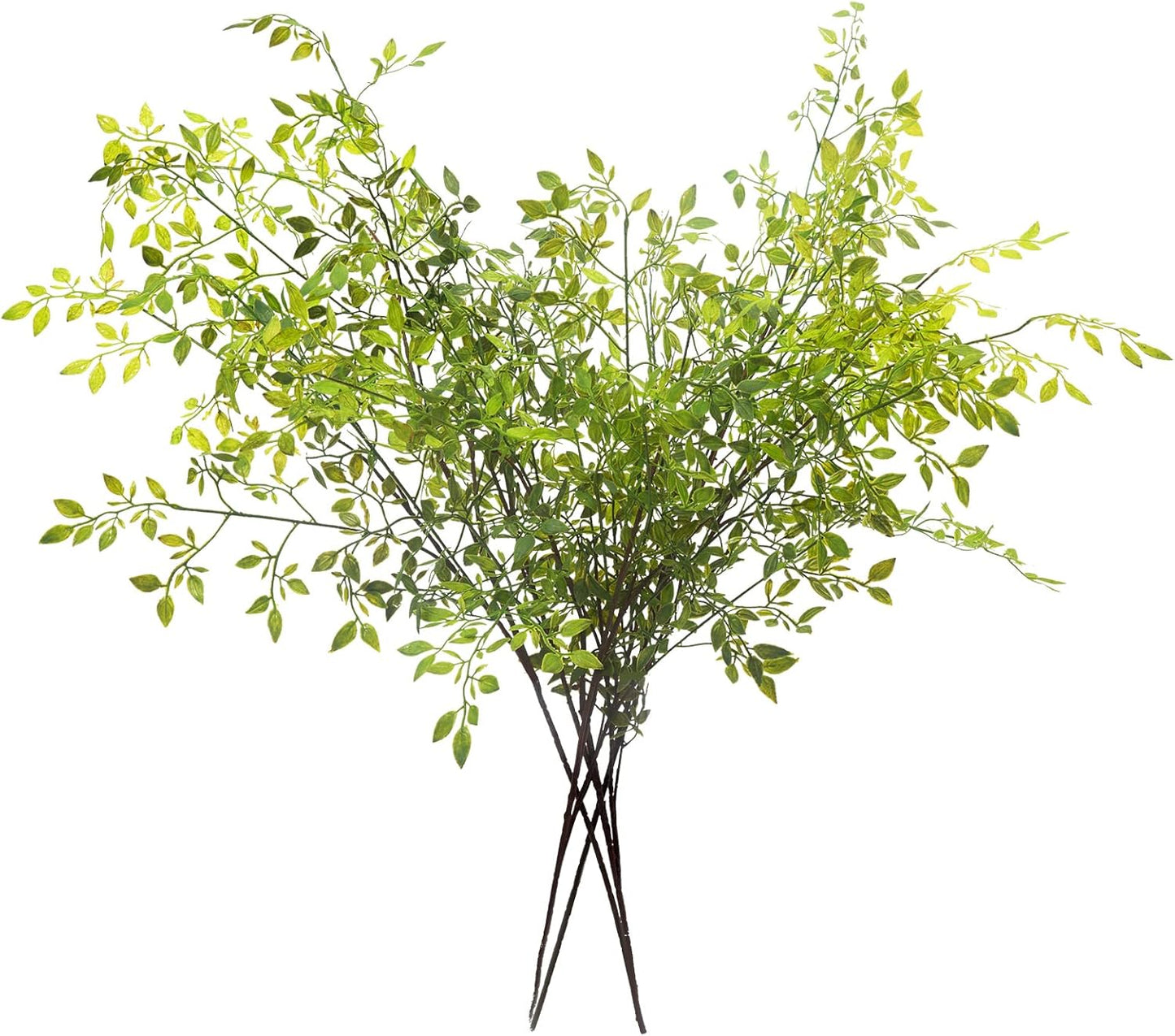 Artificial Plants,4Pcs 43.3" Green Nandina Faux Branches for Vase,Artificial Plants for Shop Garden Office Home Décor (4, Green Nandian)
