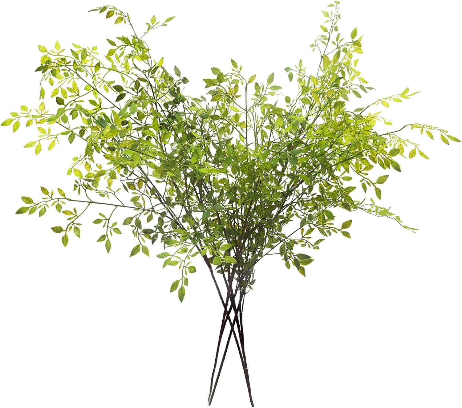 Artificial Plants,4Pcs 43.3" Green Nandina Faux Branches for Vase,Artificial Plants for Shop Garden Office Home Décor (4, Green Nandian)
