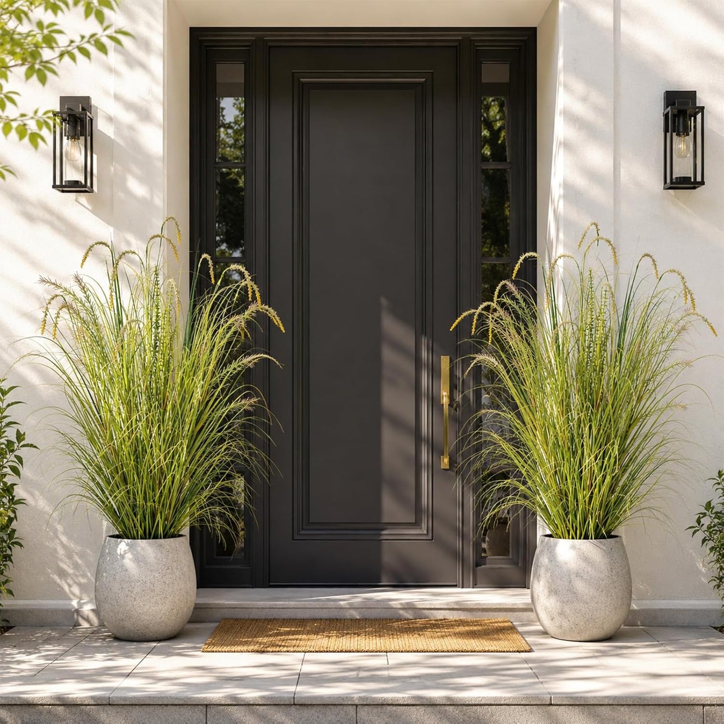 4FT Artificial Reed Grass , Artificial Tall Grass Plants Outdoor Indoor ,Fake Plants & Flowers in Pot-Housewarming Gifts for Living Room Office Bedroom Decor