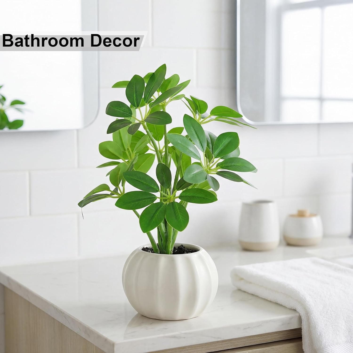 9.1'' Fake Plants Artificial Plants Faux Plants Indoor for Bathroom Farmhouse Living Room Home House Decor