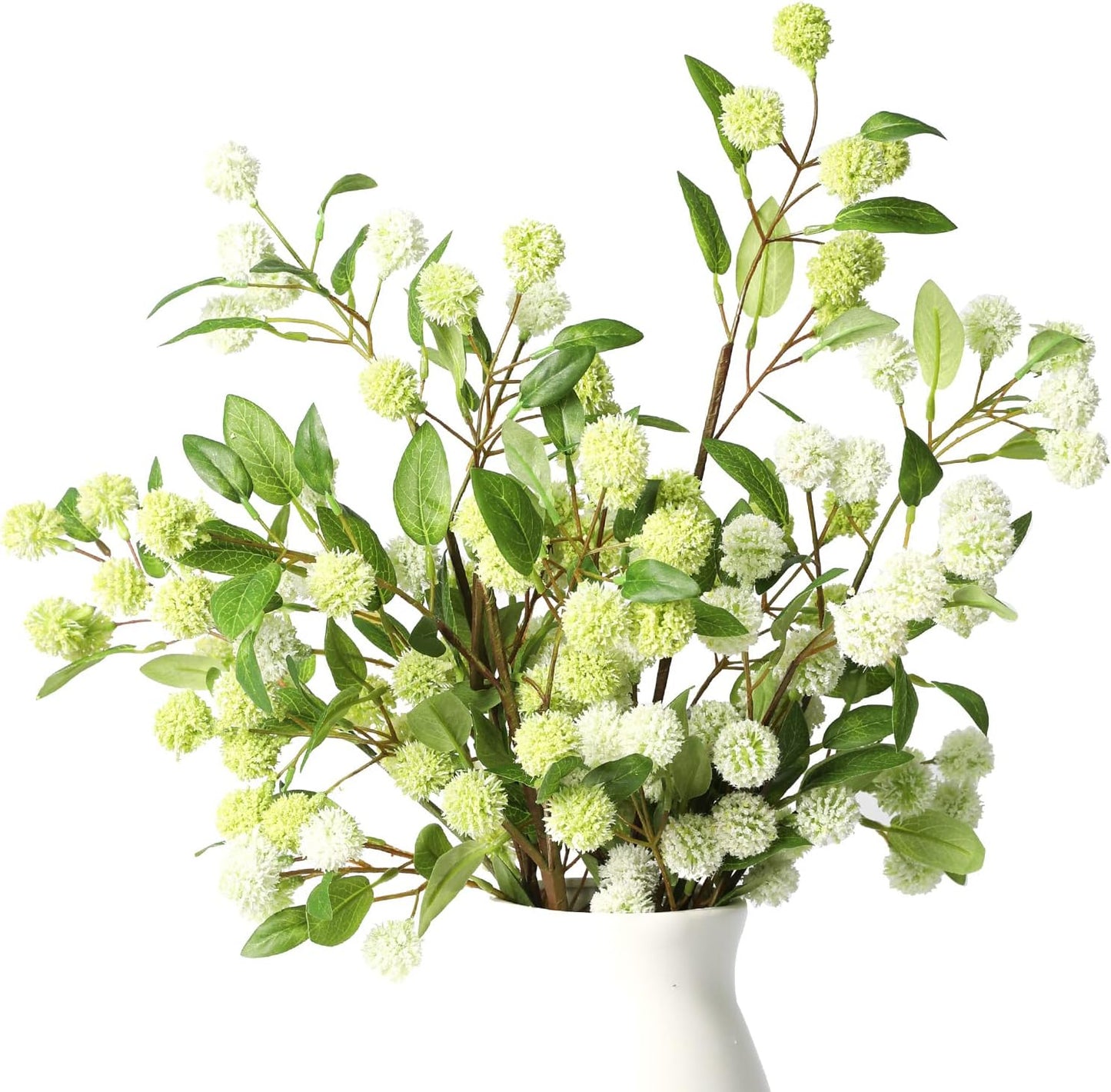 Artificial Plants,4Pcs 35.4" Green Faux Branches for Vase,Artificial Plants for Shop Garden Office Home Décor (4, White Orchid Fruit)