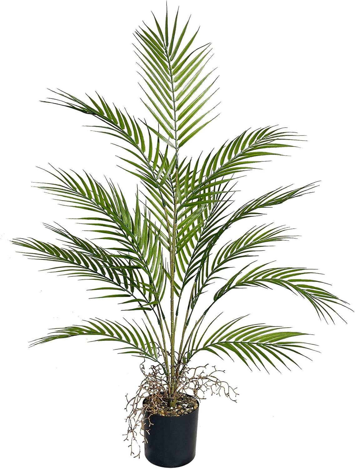 3FT Large Artificial Plants in Pot Fake Palm Tree with Black Tall Planter, Faux Tropical Areca Floor Plant, Silk Plant for Home Office Green Porch Garden Outdoor Living Room Decor Indoor