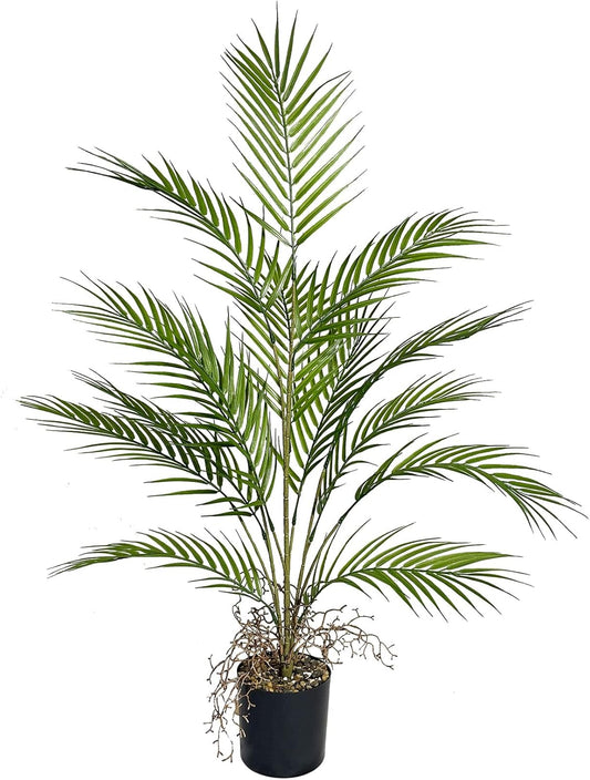 3FT Large Artificial Plants in Pot Fake Palm Tree with Black Tall Planter, Faux Tropical Areca Floor Plant, Silk Plant for Home Office Green Porch Garden Outdoor Living Room Decor Indoor
