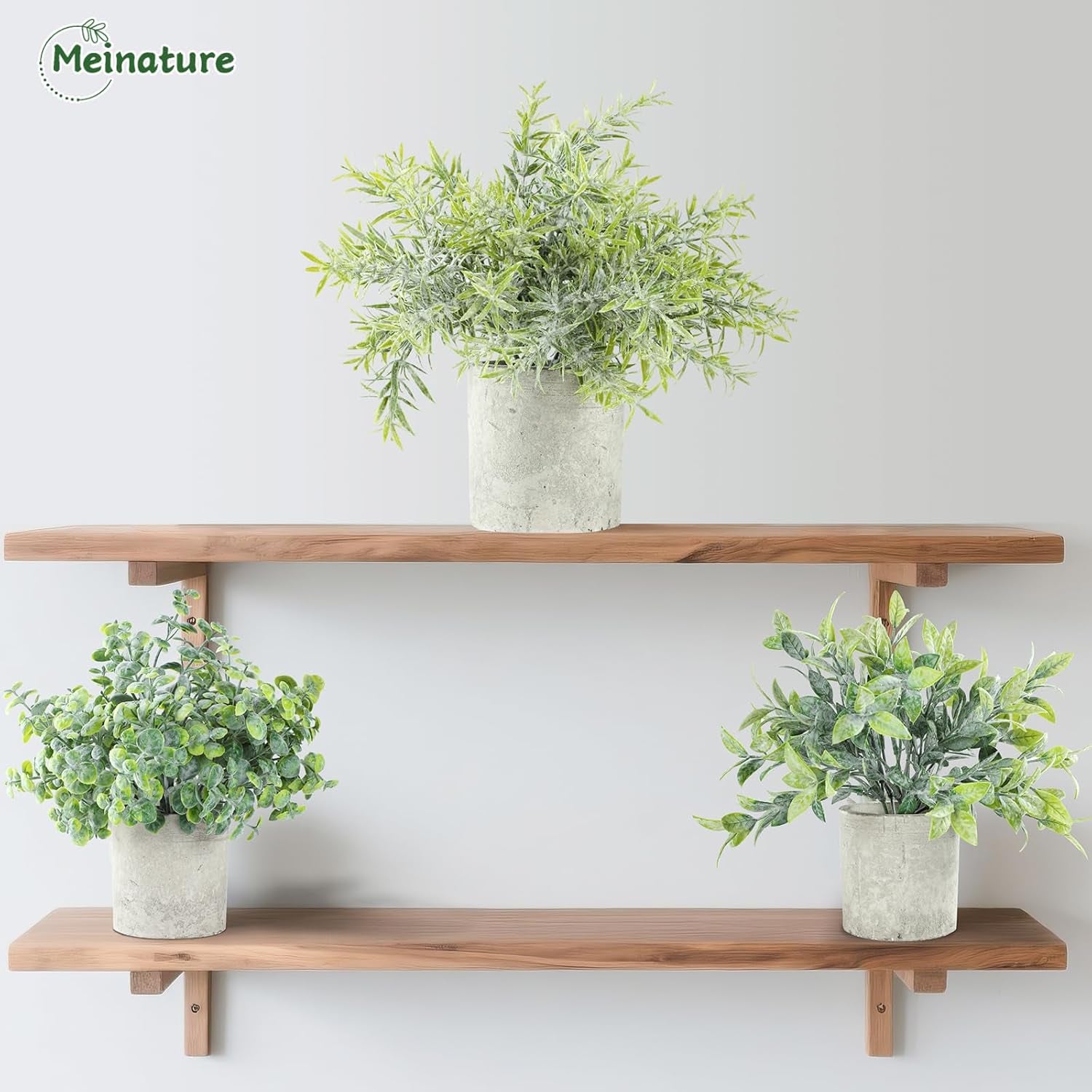 3 Pack Life-Like Potted Fake Plant, Artificial Plants Indoor, Artificial Frost-Hung Green Plants，No Need for Maintenance，Suitable for Desktop or Shelf Decoration in Homes and Offices